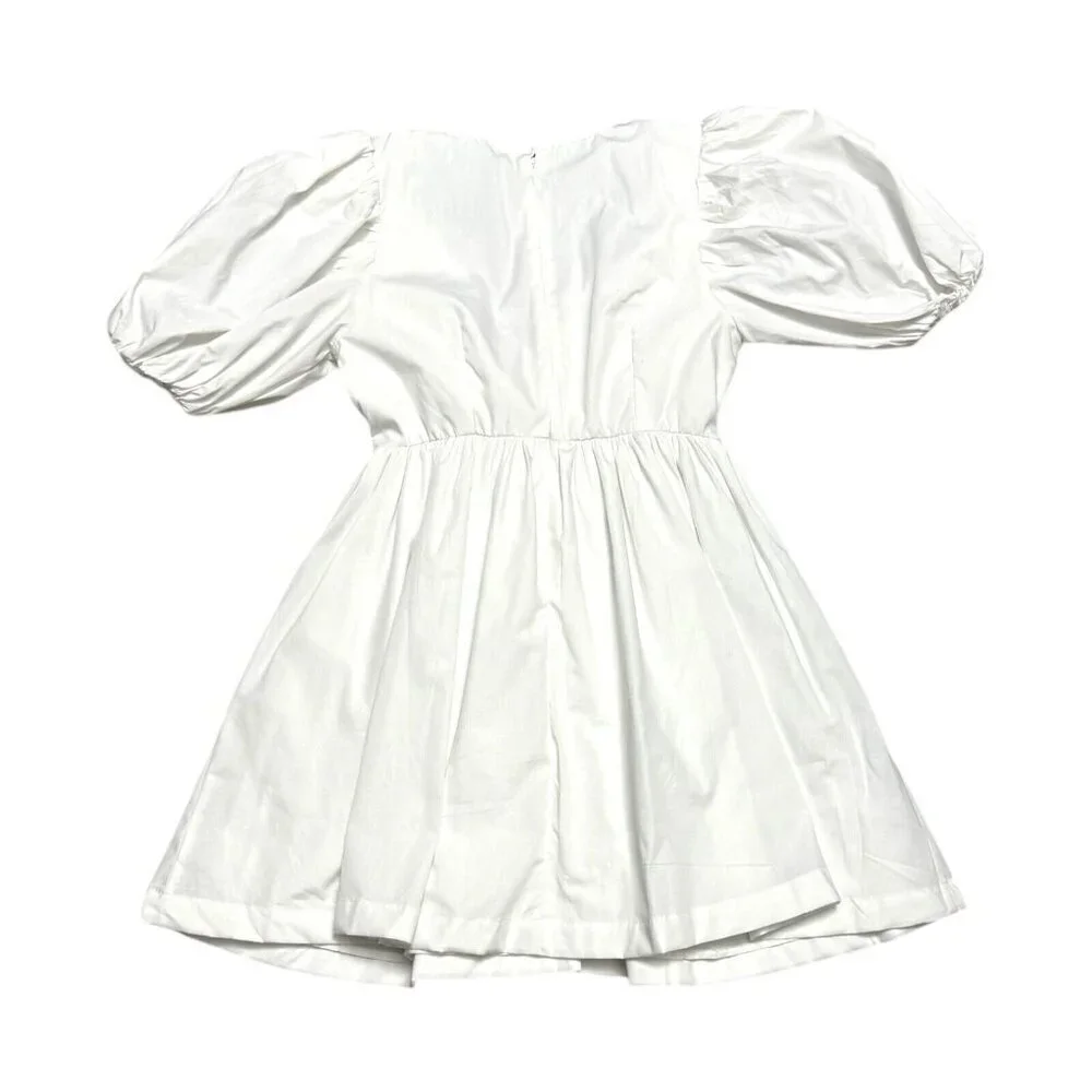 Abercrombie & Fitch A&F White Puff Summer Mini Dress White XS Petite NEW W TAGS